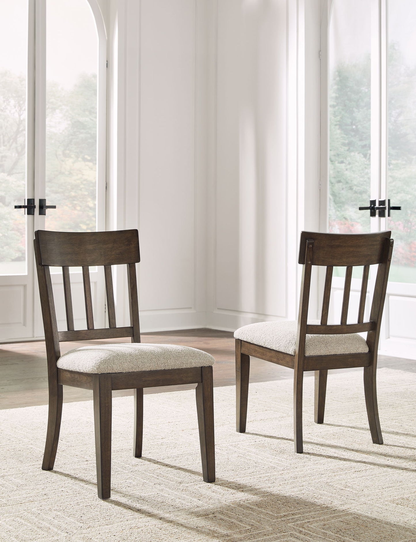 Veramond - Gray / Dark Brown - Dining Upholstered Slat Back Side Chair (Set of 2)