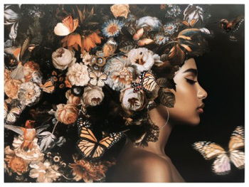 Valfer - Orange / Black / White - Wall Art