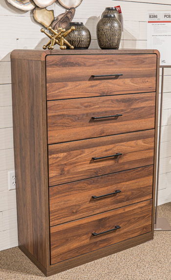Fortlorn - Walnut Brown - Five Drawer Chest