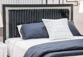 Zuraleus - Black - Queen Upholstered Panel Headboard