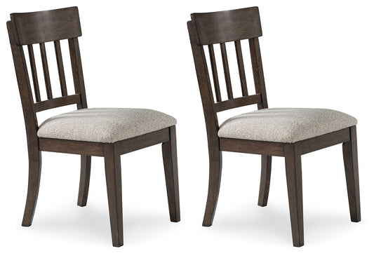 Veramond - Gray / Dark Brown - Dining Upholstered Slat Back Side Chair (Set of 2)