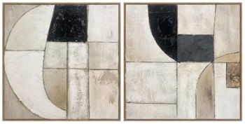 Bexlen - Tan / Taupe / Black - Wall Art Set (Set of 2)